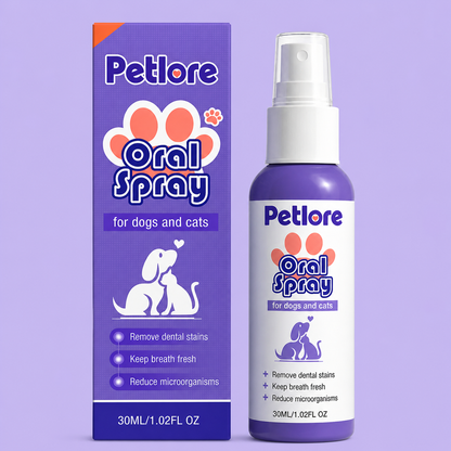 Petlore™ Oral Spray – Fresh Breath & Healthy Teeth for Dogs & Cats