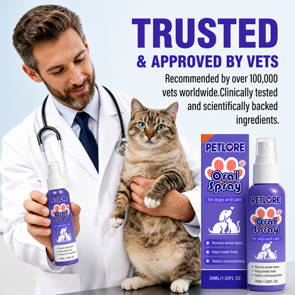 Petlore™ Oral Spray – Fresh Breath & Healthy Teeth for Dogs & Cats
